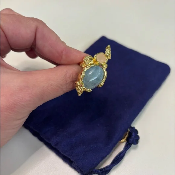 ALEXIS BITTAR Golden Pebble Cake Ring NEW Size 8 - Picture 6 of 8